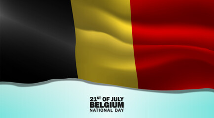 National Day of the Belgium Vector Background. Twenty-One of July Illustration Design for Banner, Greeting Card, Invitation or Holiday Poster.