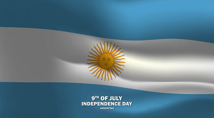 Independence Day of the Argentina Vector Background. The Ninth of July Illustration Design for Banner, Greeting Card, Invitation or Holiday Poster.