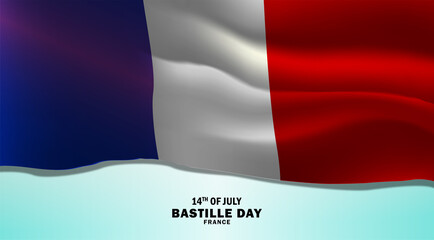 Bastille Day of the France Vector Background. The Fourteenth of July Illustration Design for Banner, Greeting Card, Invitation or Holiday Poster.