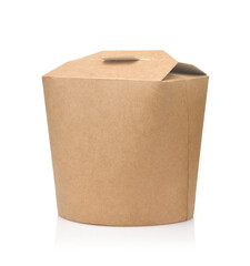 Brown blank disposable paper noodle box
