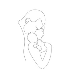 minimalistic illustration of a married couple with a baby