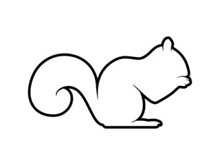 Squirrel Silhouette. Isolated Vector Animal Template for Logo Company, Icon, Symbol etc