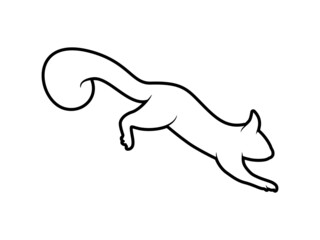 Squirrel Silhouette. Isolated Vector Animal Template for Logo Company, Icon, Symbol etc