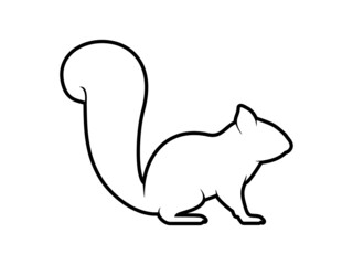 Squirrel Silhouette. Isolated Vector Animal Template for Logo Company, Icon, Symbol etc