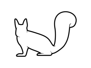 Squirrel Silhouette. Isolated Vector Animal Template for Logo Company, Icon, Symbol etc