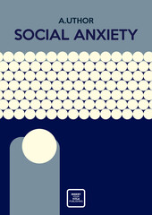 Social anxiety. Book cover creative concept. Fiction or non-fiction genre. Mid century style design. Clipping mask used.