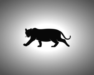 Tiger Silhouette. Isolated Vector Animal Template for Logo Company, Icon, Symbol etc