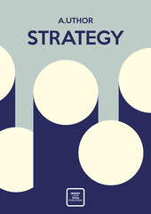 Strategy. Book cover creative concept. Fiction or non-fiction genre. Mid century style design. Clipping mask used.