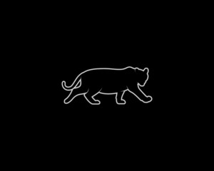 Tiger Silhouette. Isolated Vector Animal Template for Logo Company, Icon, Symbol etc
