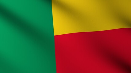 Flag of The Benin. Flag's image are rendered in real 3D software.