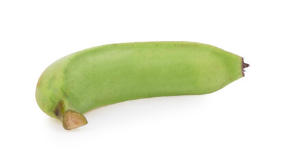Green banana isolated on white background