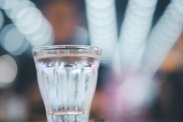 Close up the purified fresh drink water