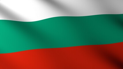 Obraz premium Flag of The Bulgaria. Flag's image are rendered in real 3D software.