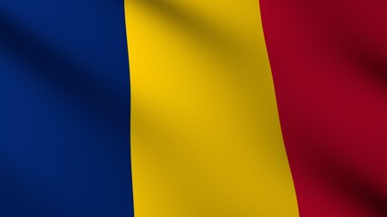 Fototapeta premium Flag of The Chad. Flag's image are rendered in real 3D software.