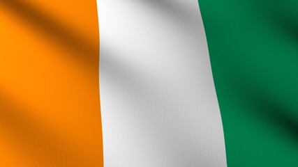 Obraz premium Flag of The Cote d'Ivoire. Flag's image are rendered in real 3D software.