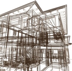 Abstract architecture background. 3d rendering