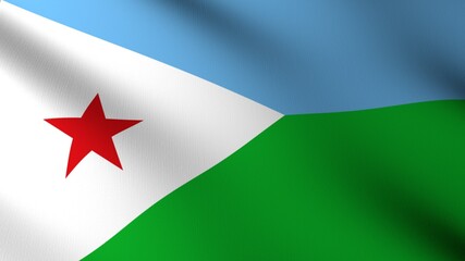 Flag of The Djibouti. Flag's image are rendered in real 3D software.