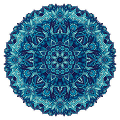 Abstract Dark Blue ethnic geometric mandala background