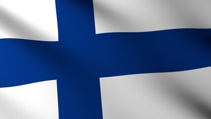 Naklejka premium Flag of The Finland. Flag's image are rendered in real 3D software.
