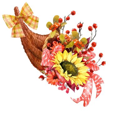 recommend clip art: Watercolor Fall Cornucopia clipart. Autumn Harvest Clip Art, Thanksgiving Day art