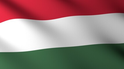 Flag of The Hungary. Flag's image are rendered in real 3D software.