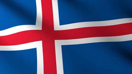 Obraz premium Flag of The Iceland. Flag's image are rendered in real 3D software.
