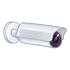 CCTV Illustration. Vector Cartoon Security Camera