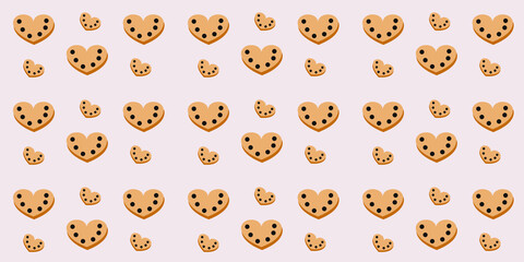 Obraz premium Pattern with cookies on a light background.