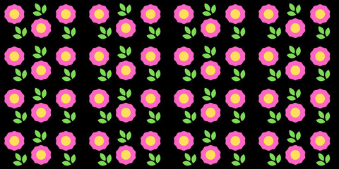 Pattern with bright colors on a dark background.