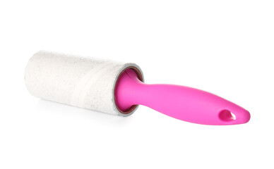 Lint roller on white background