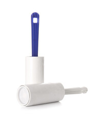 Lint rollers on white background