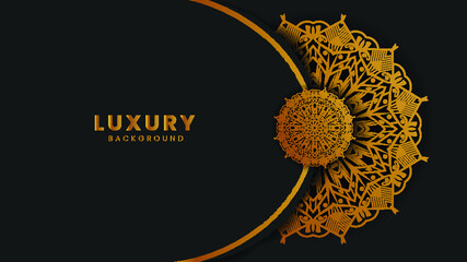 Luxury mandala background with glitter gold .decorative mandala for print, poster, wedding, flyer, banner