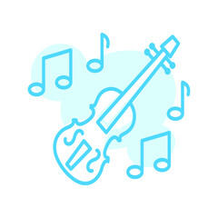 Vector illustration, violin icon design template