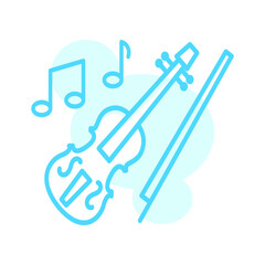 Vector illustration, violin icon design template