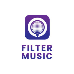 Microphone Pop Filter for Music Audio Studio Company Brand Business and Mobile App Logo Design