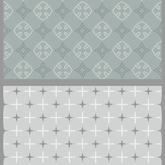 Modern background patterns with geometric elements. Set. Colors used: gray, white, wallpaper. Seamless pattern, texture. Vector image