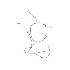 minimalistic illustrations of a family with a newborn