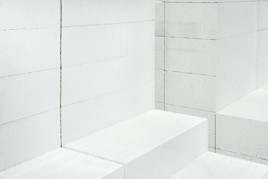 Aerated lightweight building concrete blocks prepared for building wall modular building house. New Architecture concept