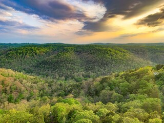 Sunset over the Ozark Mountains in Arkansas