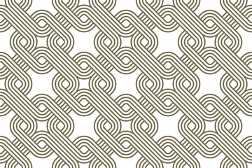 Fototapeta na wymiar Lattice geometric seamless pattern vector design, trendy retro style minimal grid tiling, monochrome net linear art.