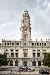 Fototapeta na wymiar Porto cityhall building facade, Portugal