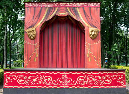 Theater stage for outdoor performances in the park.