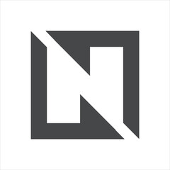 creative simple logo design initial N