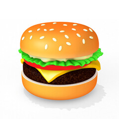 白い背景にハンバーガーのイラスト