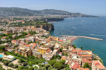 Fototapeta na wymiar Aerial overview of Meta di Sorrento, Campania, Italy