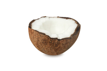 half coconut isolated on white background 