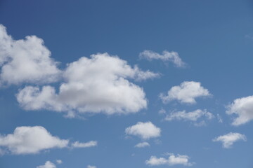 Nature blue sky with cloud - blue background material - cloudscape in summer sunny day