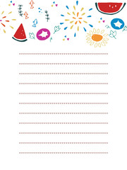 夏のモチーフ手紙フレーム