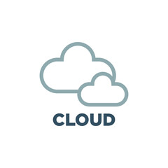 cloud logo design with geometry