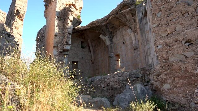 Ruins of a medieval castle on a mountain, Castell de Marinyen, Valencia